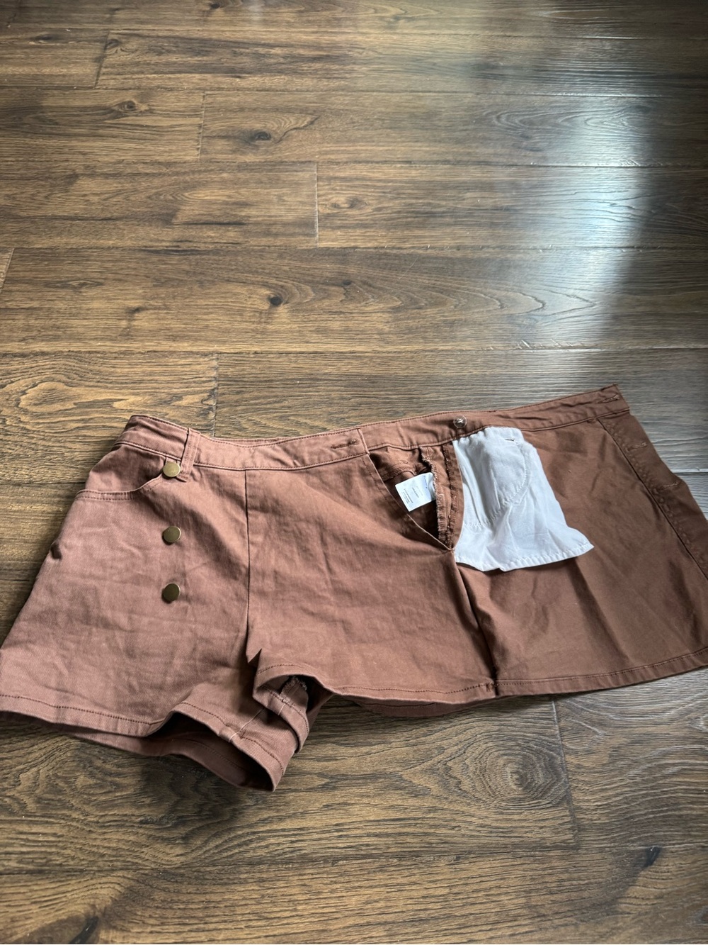 Blue Rain Rust Button-Front Skort - Picture 3 of 5